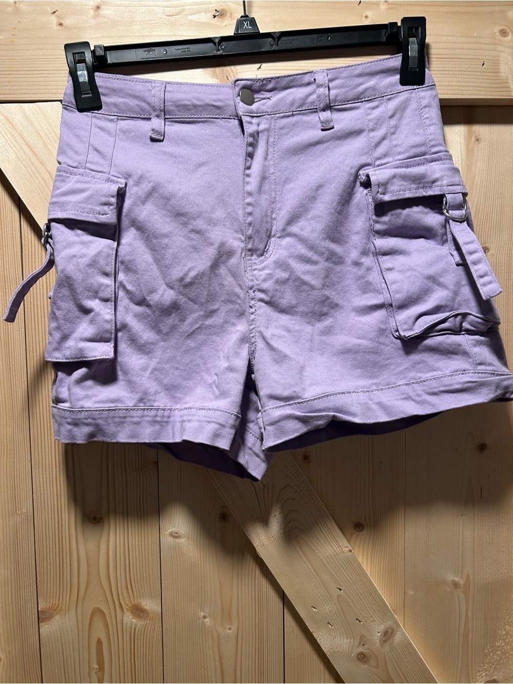 American Bazi Lilac Cargo Shorts with Flap Pockets